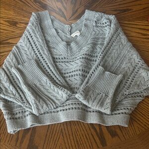 Hem & Thread Light Gray V-Neck Sweater